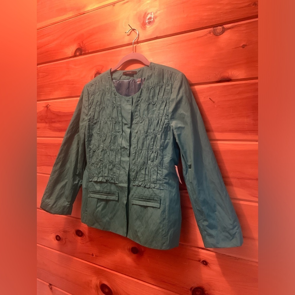 Tahari Roti Jacket peacock teal NWT women’s size 12.